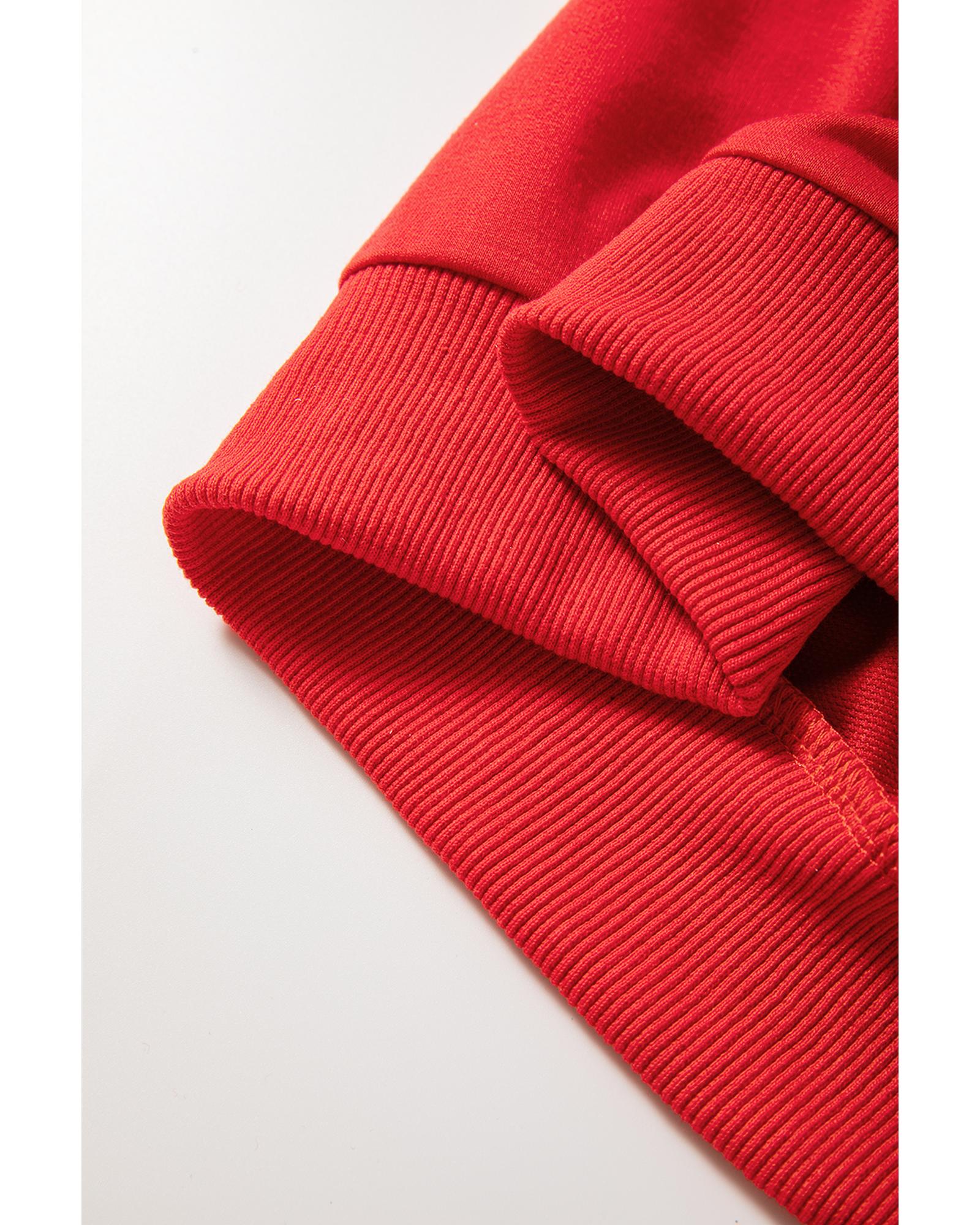 Fiery Red Sequined Santa Claus Long Sleeve Christmas Sweatshirt - Image 5