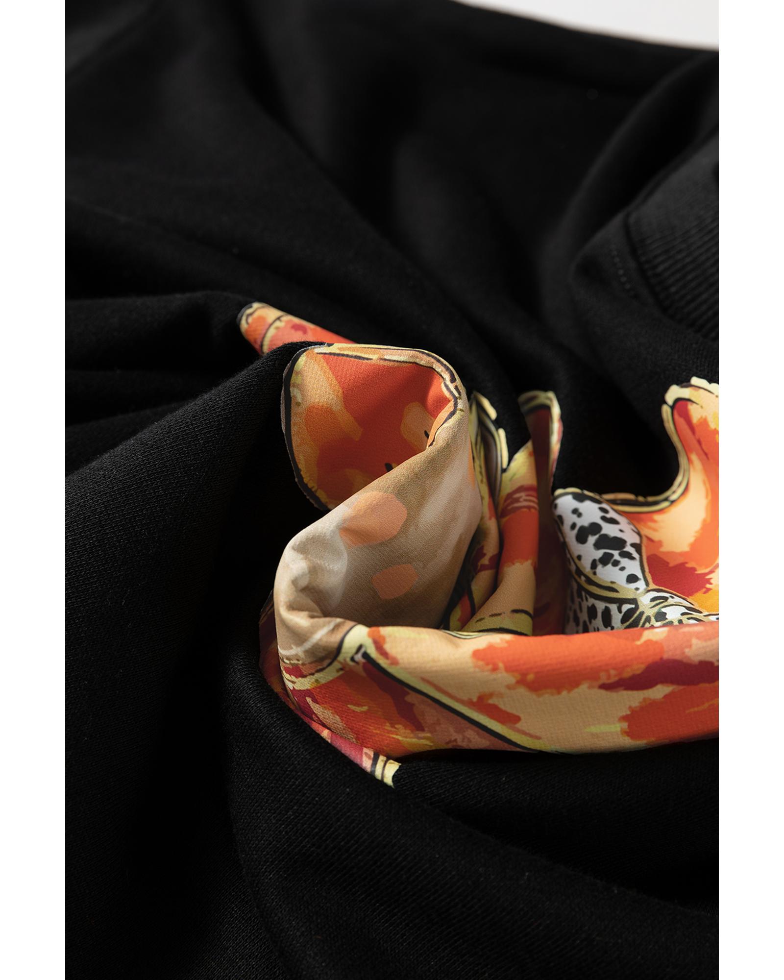 Black Thanksgiving Turkey Graphic Drop Shoulder Sweatshirt - Image 5