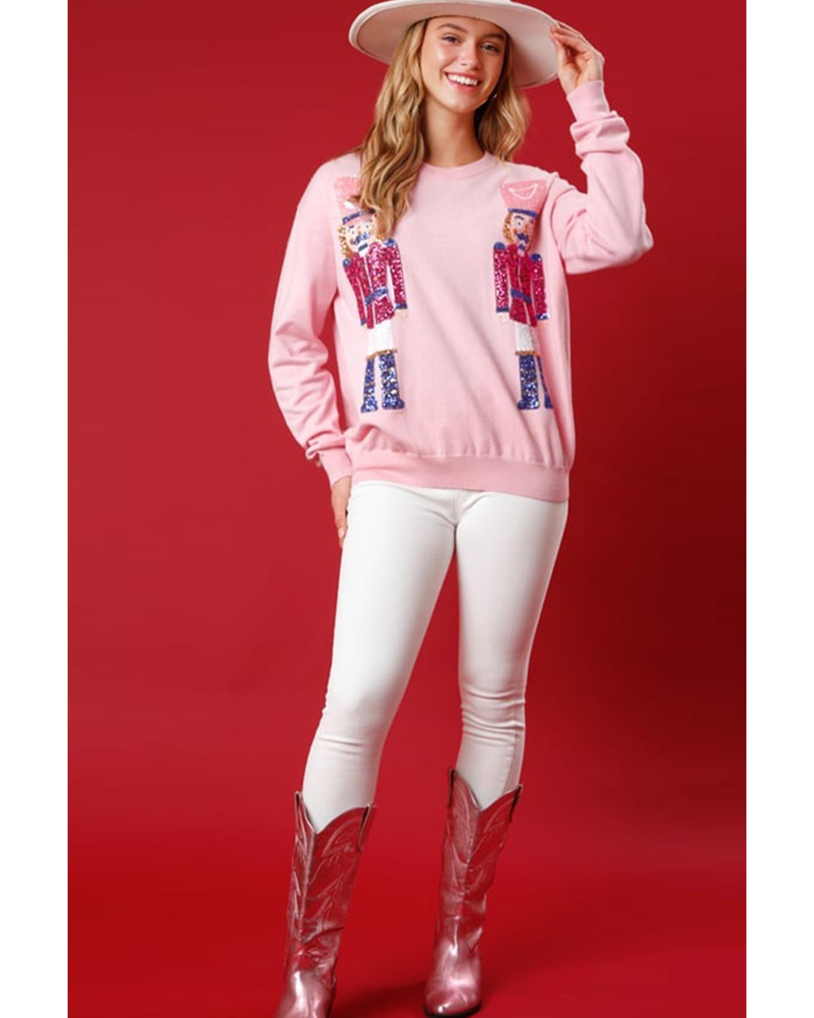 Pink Nutcracker Christmas Crew Neck Sweatshirt - Image 3