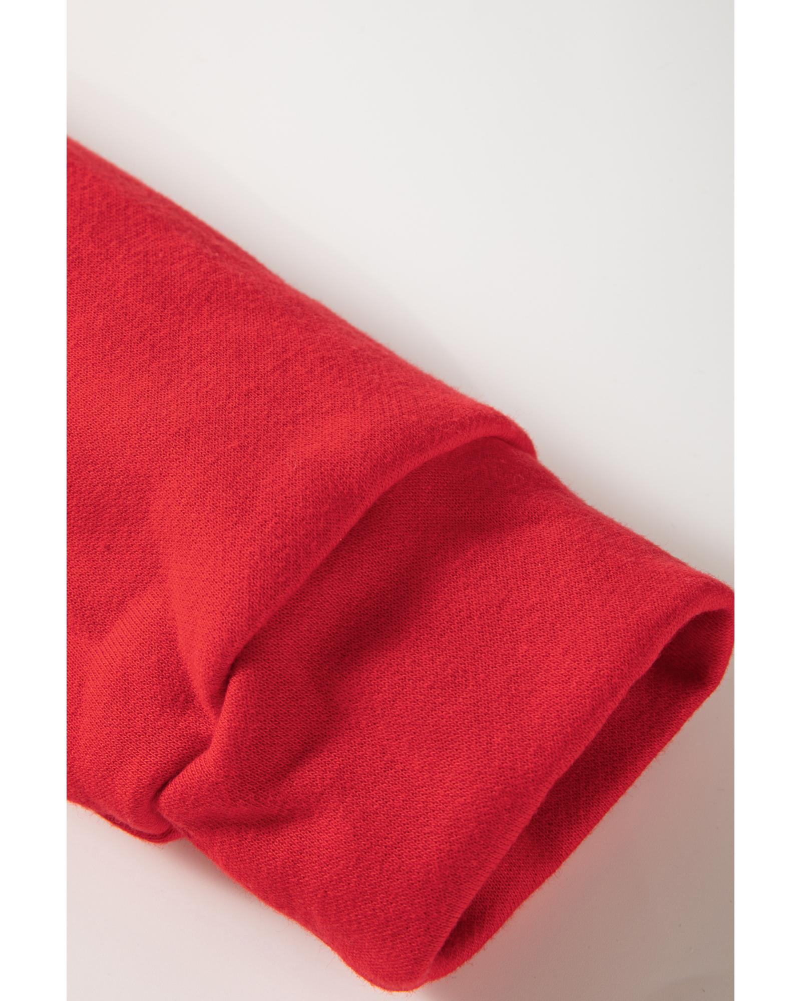 Red Santa Claus Graphic Crewneck Raglan Sleeve Christmas Sweatshirt - Image 5