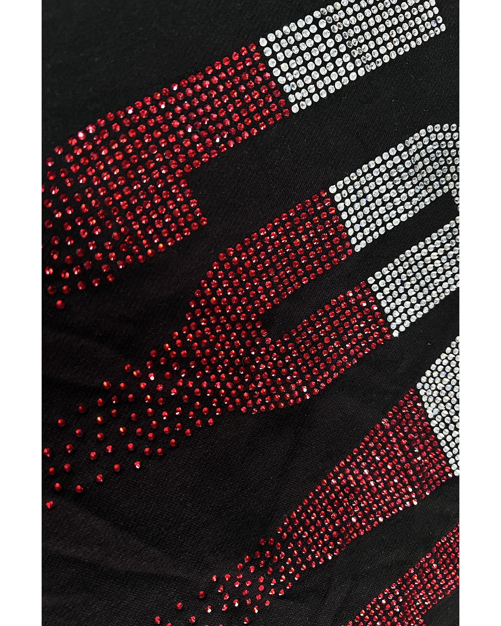 Black Rhinestone LOVE Graphic Crewneck Valentines Sweatshirt - Image 5