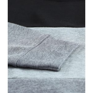 Azura Exchange Black Contrast Stitching Sweatshirt with Slits