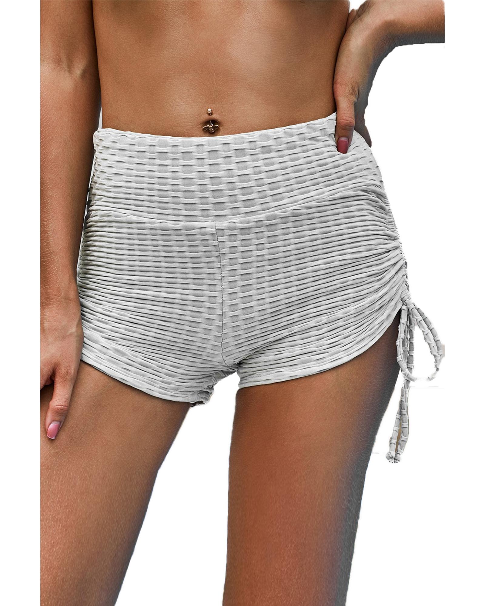 Gray Butt Lifting High Waist Yoga Shorts - Image 5