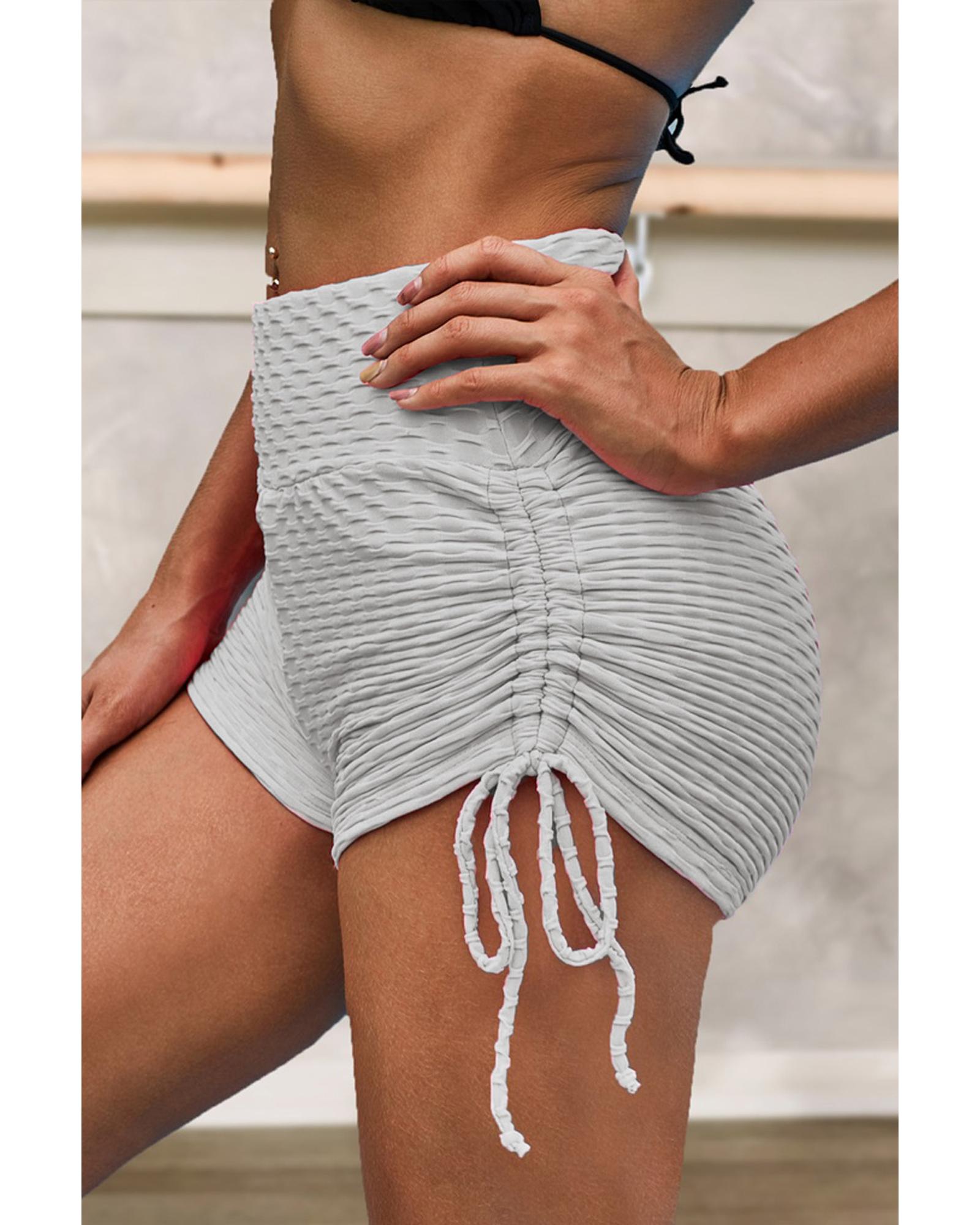 Gray Butt Lifting High Waist Yoga Shorts - Image 6