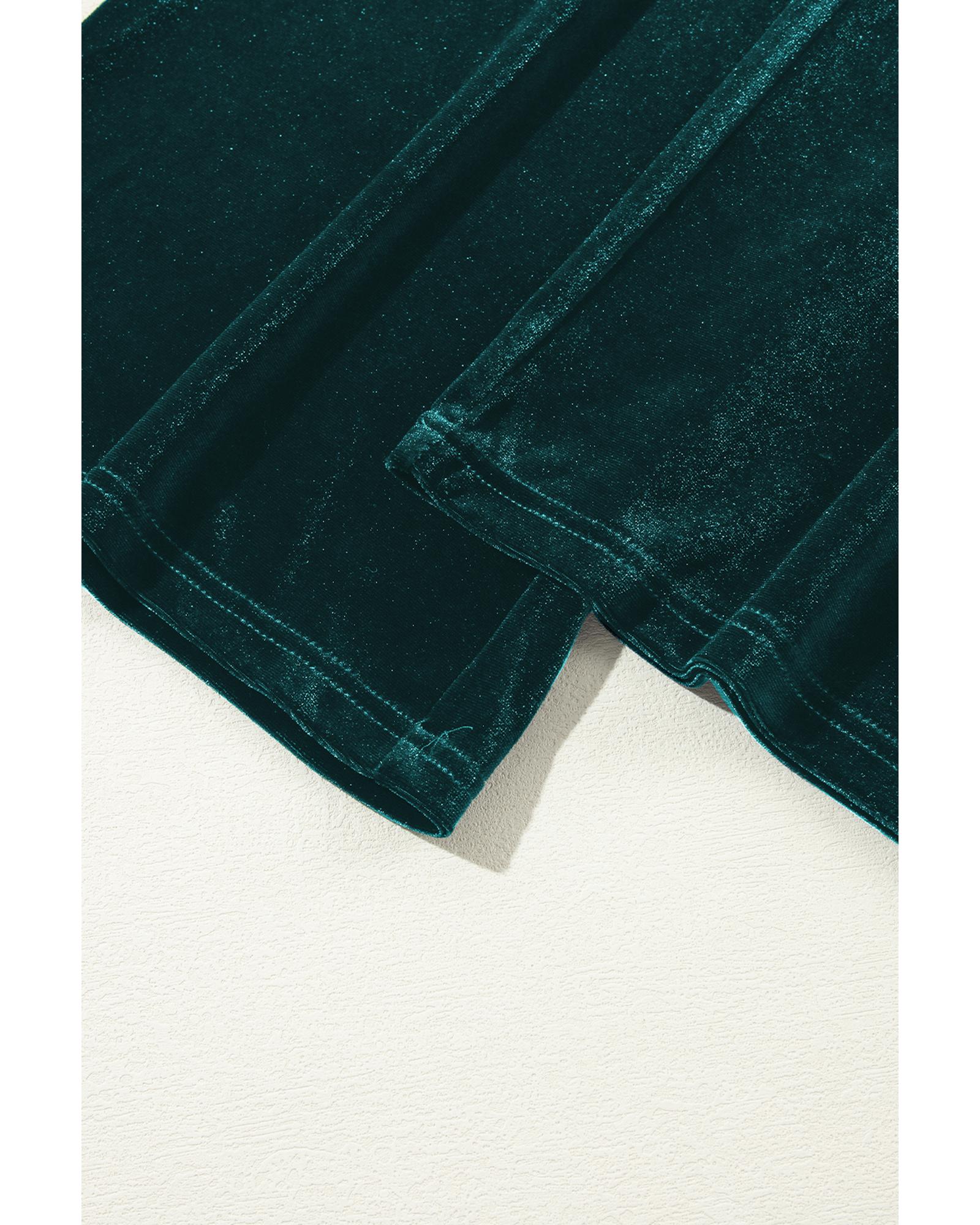 Evergreen Solid Drawstring Waist Wide Leg Pants - Image 8