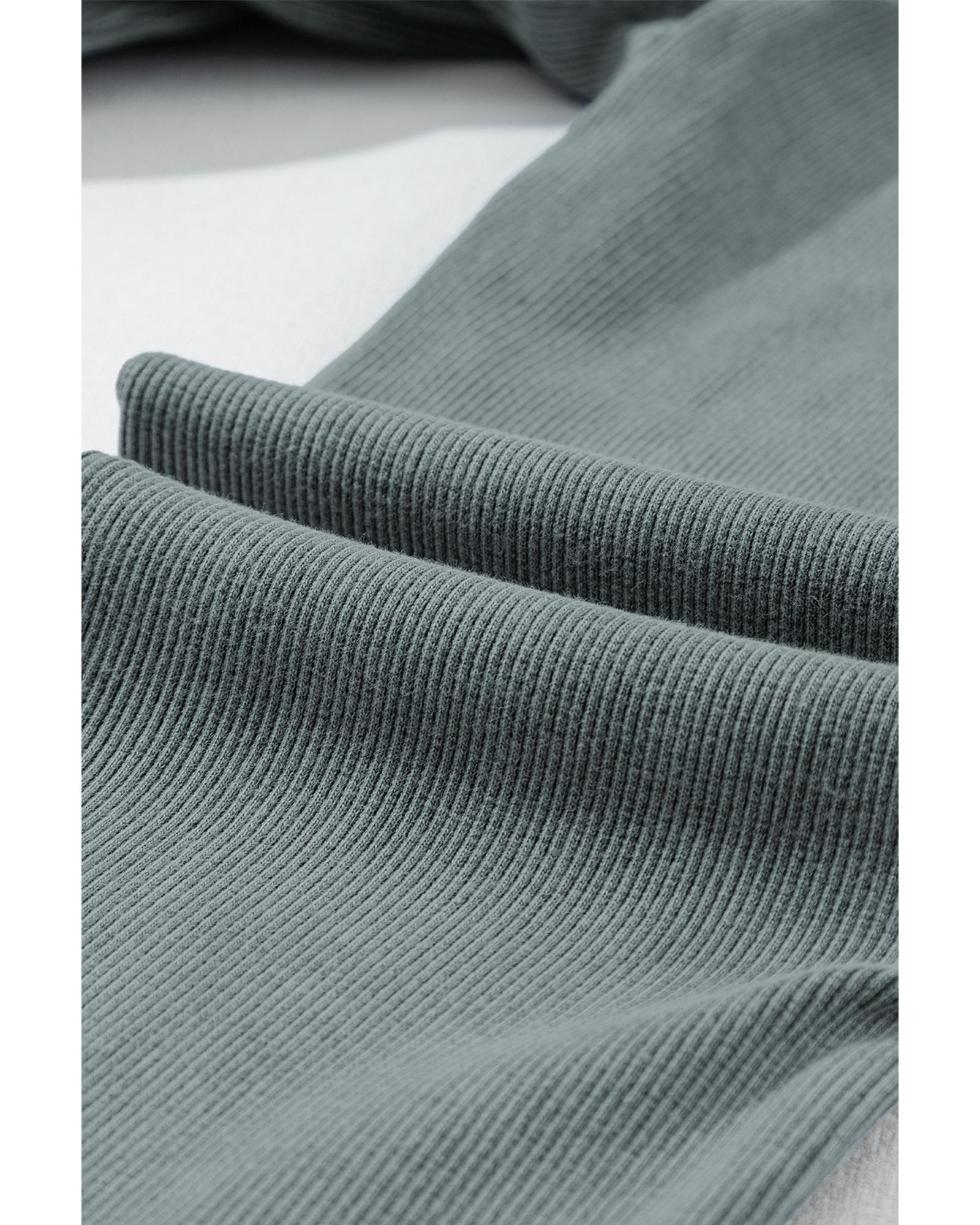 Dark Grey Vintage Wash Ribbed Leggings - Image 6