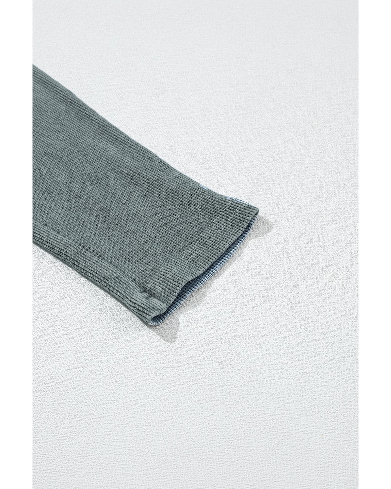 Dark Grey Vintage Wash Ribbed Leggings - Image 7