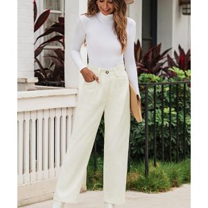 Azura Exchange Corduroy High Waist Straight Leg Pants