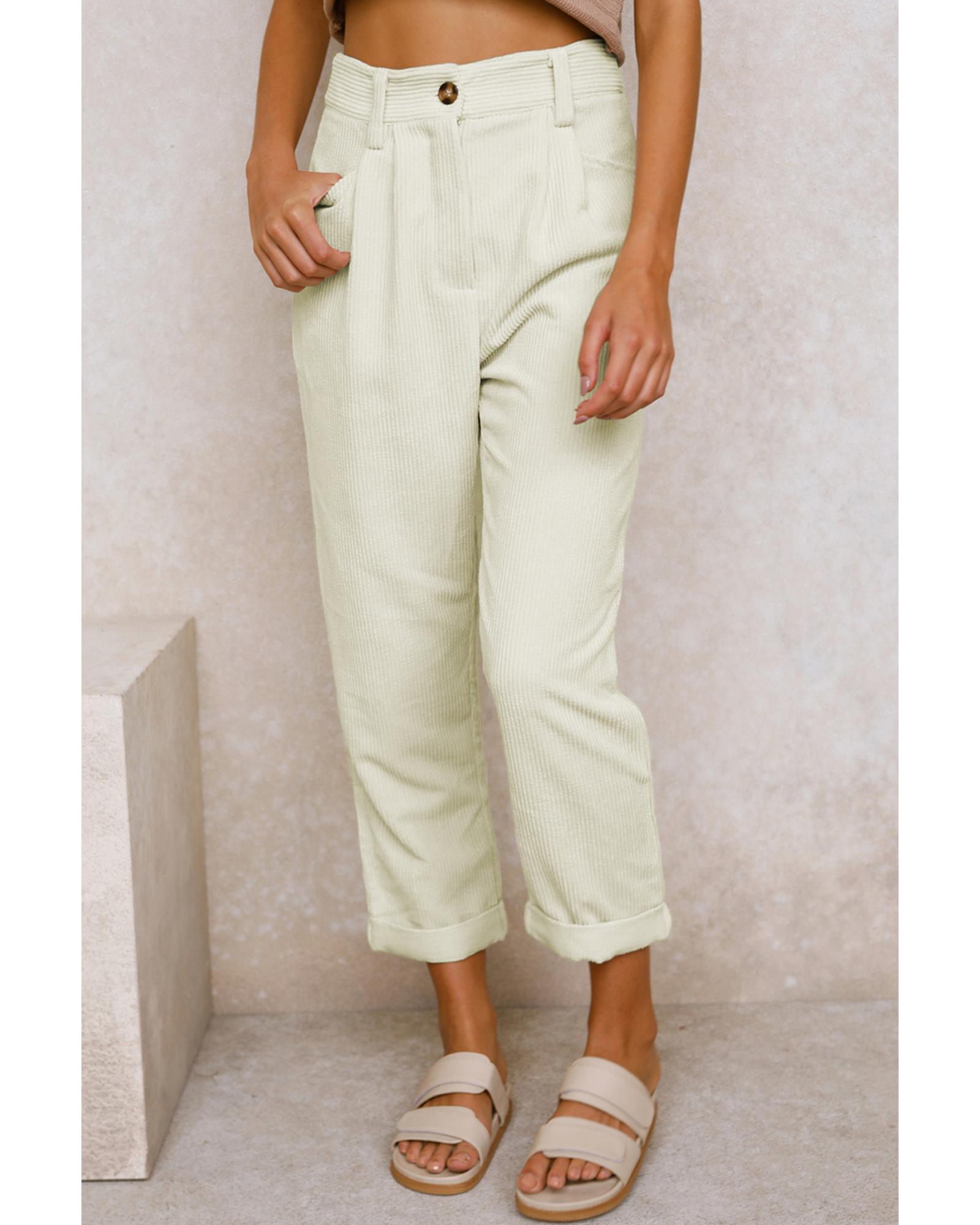 Azura Exchange Corduroy High Waist Straight Leg Pants - Image 2