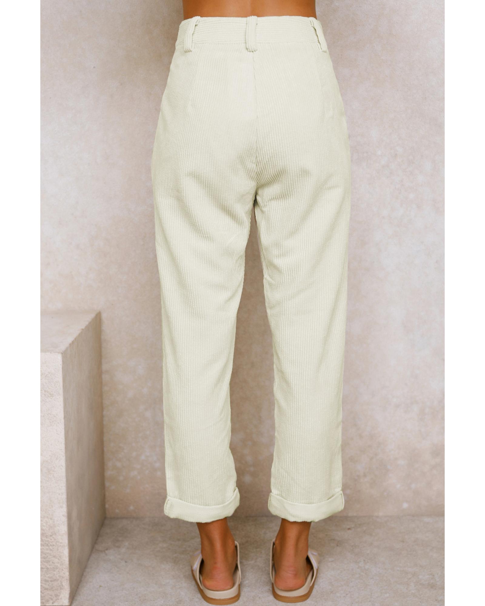 Azura Exchange Corduroy High Waist Straight Leg Pants - Image 3