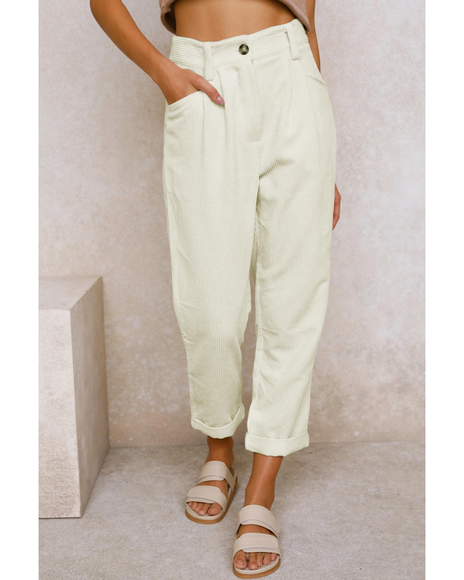 Azura Exchange Corduroy High Waist Straight Leg Pants - Image 5