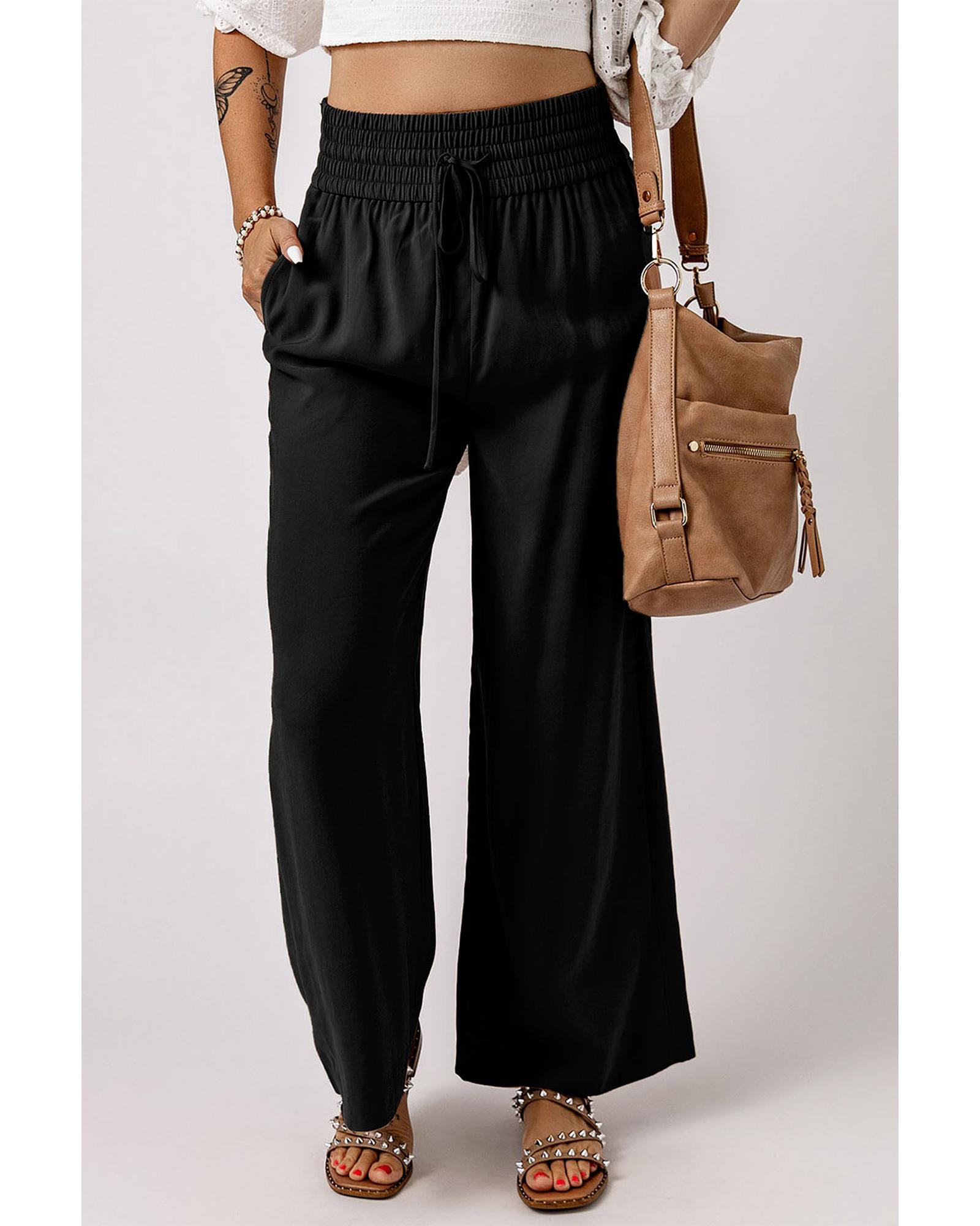 Azura Exchange Casual Wide Leg Pants with Drawstring Elastic Waist - Image 5
