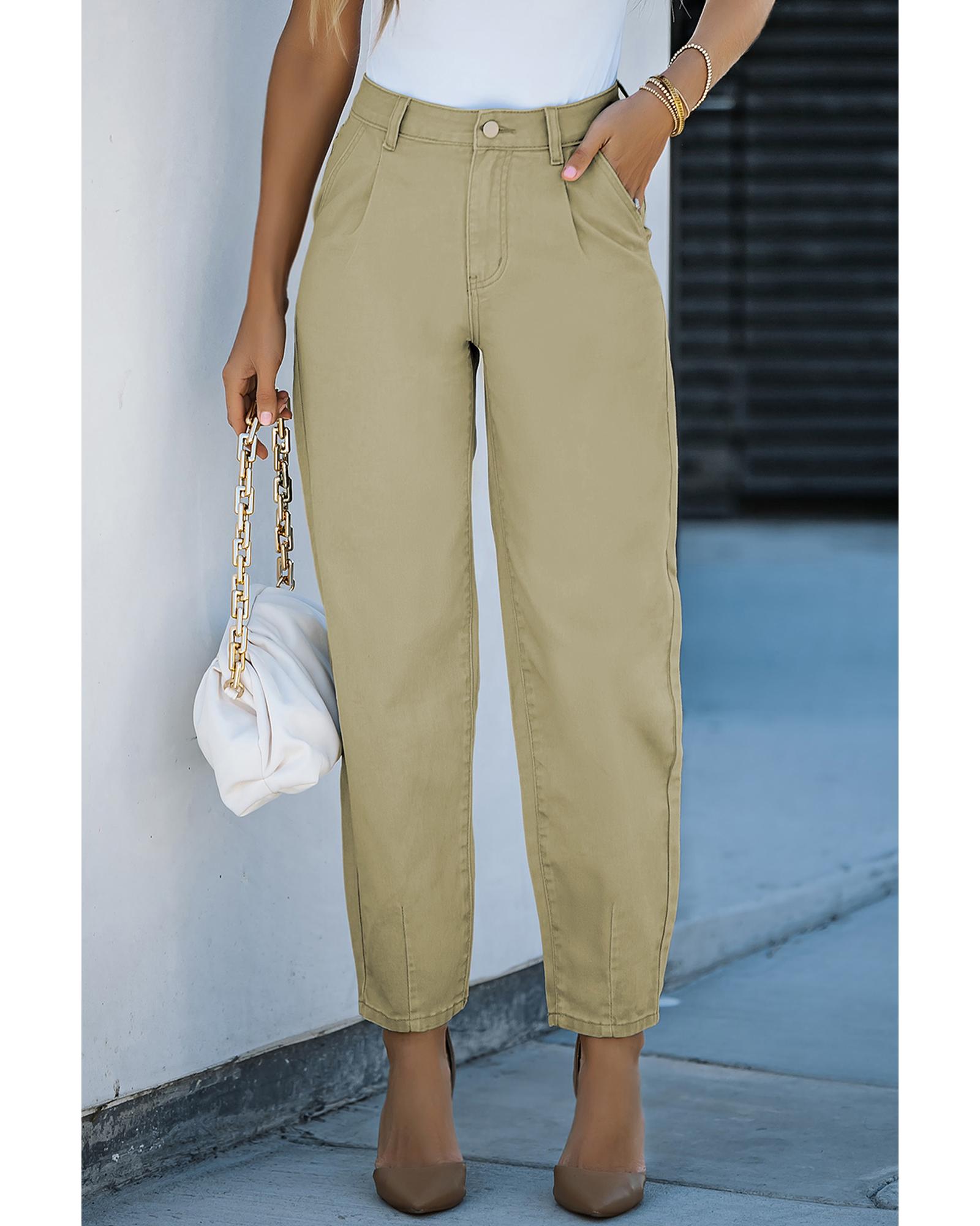 Azura Exchange Solid High Waist Casual Pants - Image 5