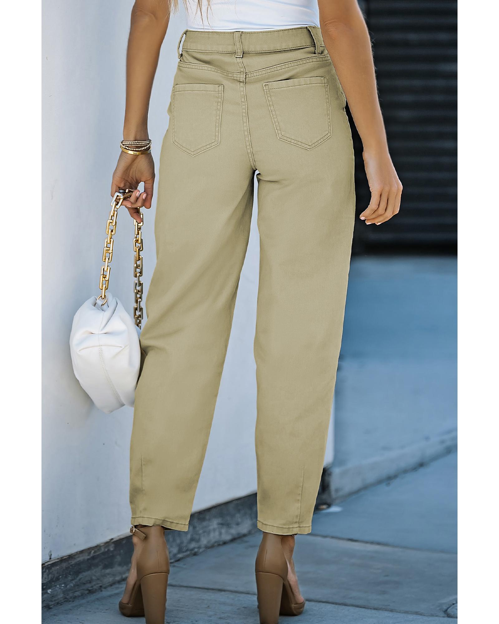 Azura Exchange Solid High Waist Casual Pants - Image 6