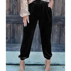 Azura Exchange Luxurious Velvet Jogger Pants