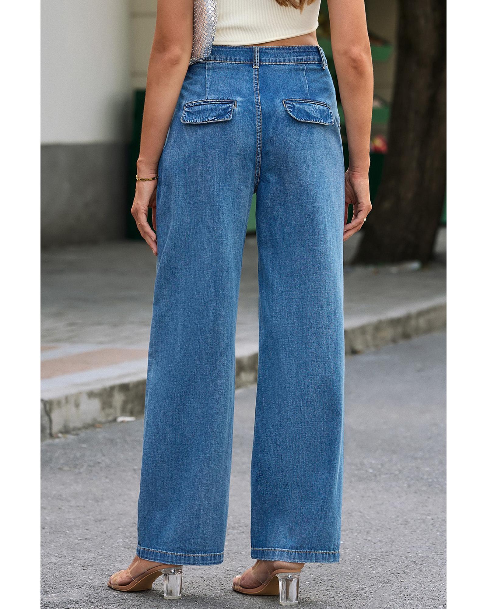 Azura Exchange Relaxed Fit Denim Trousers - Image 3