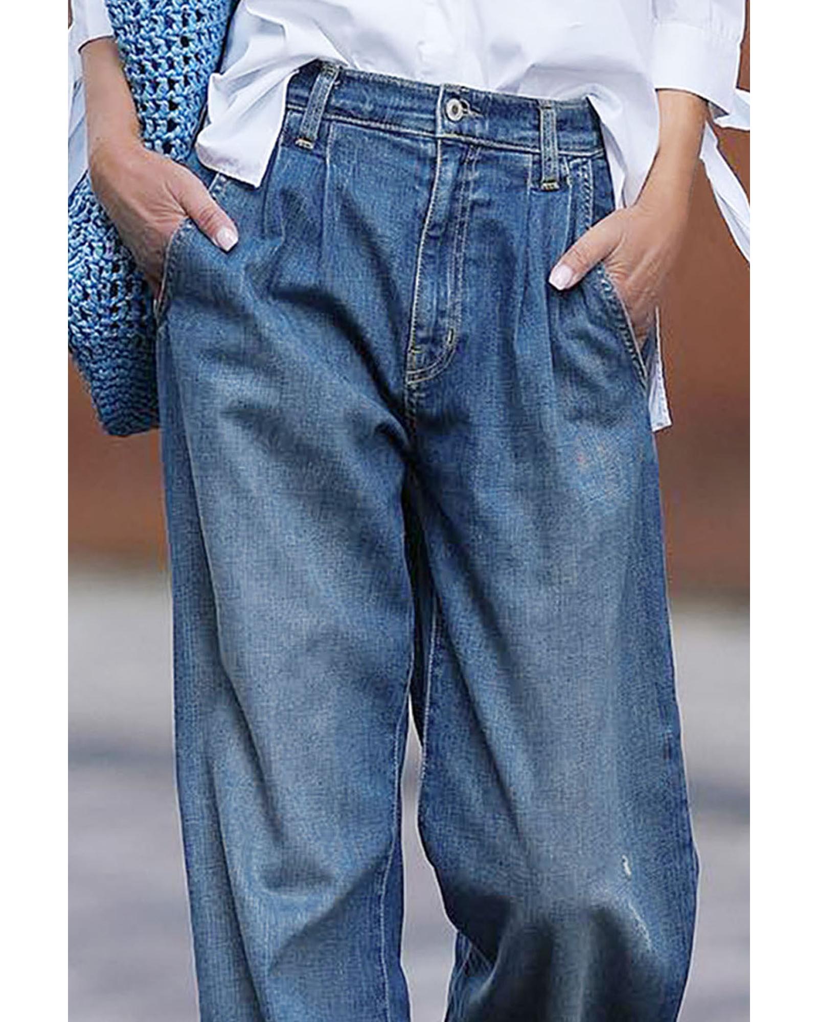 Azura Exchange Relaxed Fit Denim Trousers - Image 5