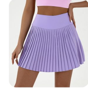 High waist purple pleated skirt | built-in shorts to prevent exposure - suitable for yoga, badminton and golf Size M