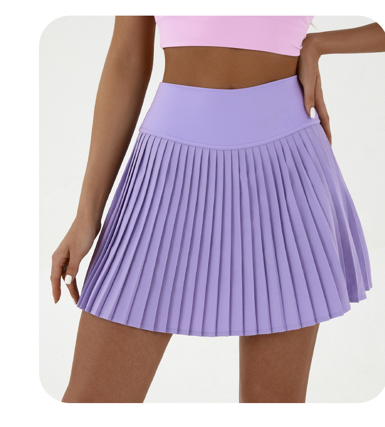 High waist purple pleated skirt | built-in shorts to prevent exposure - suitable for yoga, badminton and golf Size M