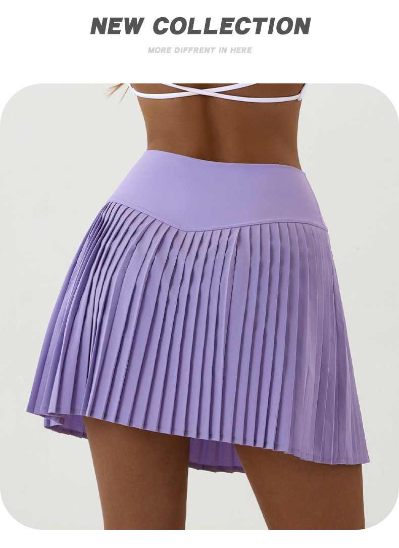 High waist black pleated skirt | built-in shorts to prevent exposure - suitable for yoga, badminton and golf Size S - Image 2