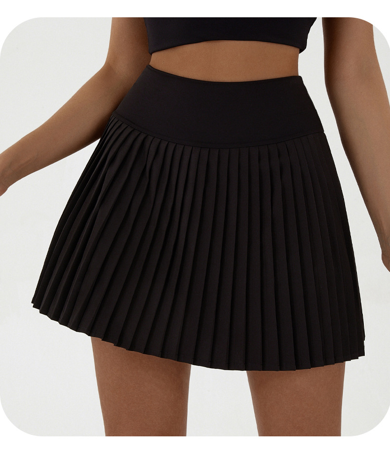 High waist black pleated skirt | built-in shorts to prevent exposure - suitable for yoga, badminton and golf Size M - Image 6
