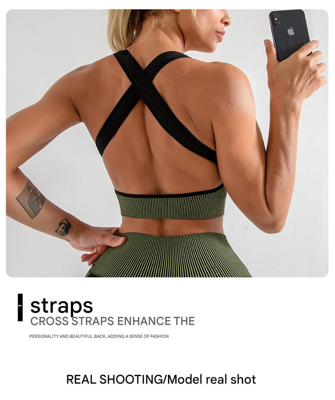 Black+Red High Waist Yoga Set for Women - Sports Bra, Long Sleeve Shirt & Leggings 3-Piece Workout Set Size L - Image 4