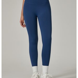 Dark Blue High-Waisted Butt Lift Yoga Pants for Women - Peach Hip Design, Full-Length Leggings, Workout and Fitness Activewear size S