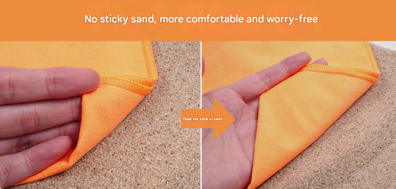 2-Piece Light Purple Quick-Dry Microfiber Sports Towel with Travel Case - Compact & Absorbent for Gym, Swimming & Camping - Image 2