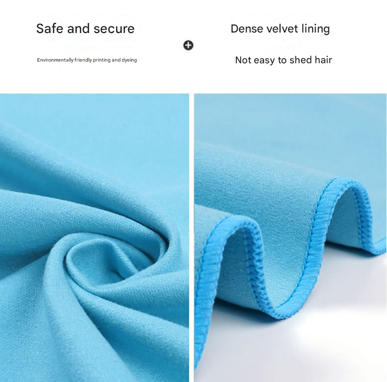 2-Piece Light Grey Quick-Dry Microfiber Sports Towel with Travel Case - Compact & Absorbent for Gym, Swimming & Camping - Image 3